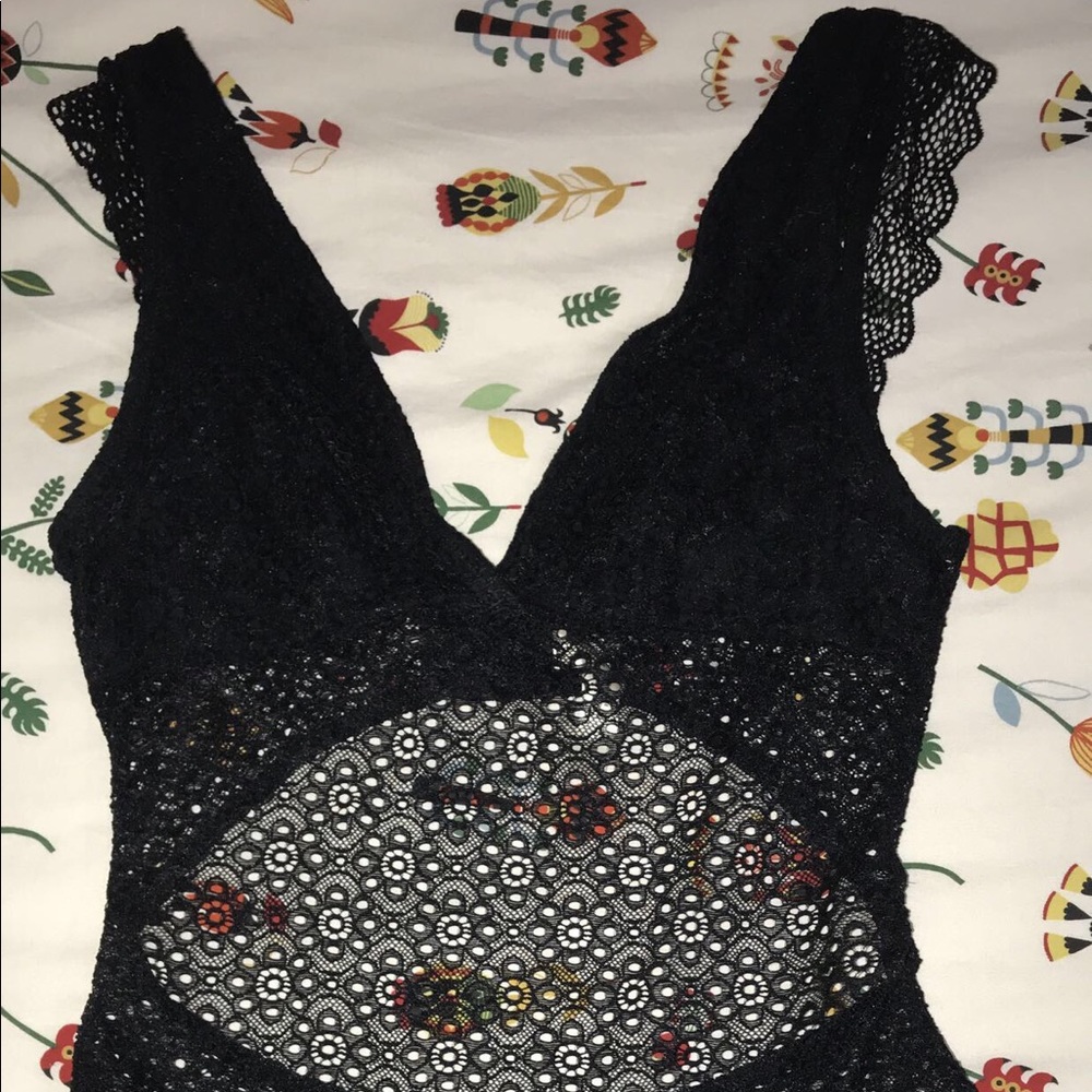 Black lace bodysuite